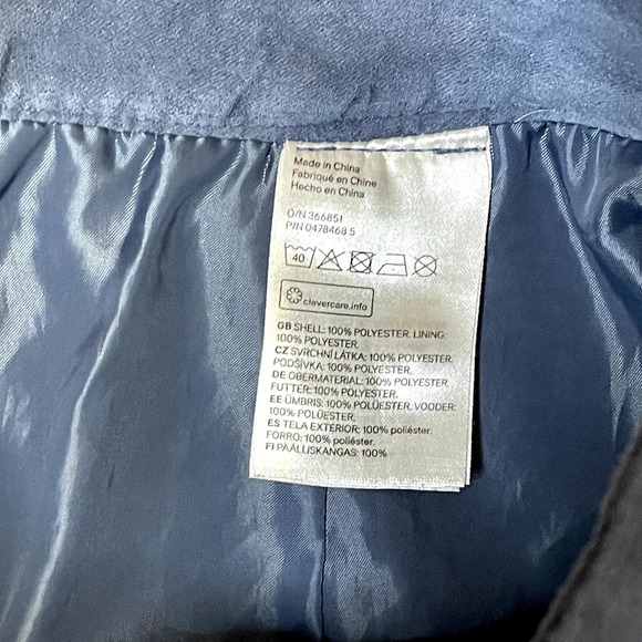 H&M Divided Faux Suede Blue Mini Skirt Plus Size Full Zip Lined Women Size 14 - Picture 7 of 8